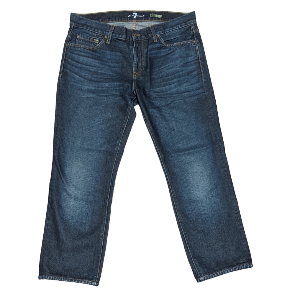 7 for mankind slimmy strait leg cropped  jeans cotton men's size 34